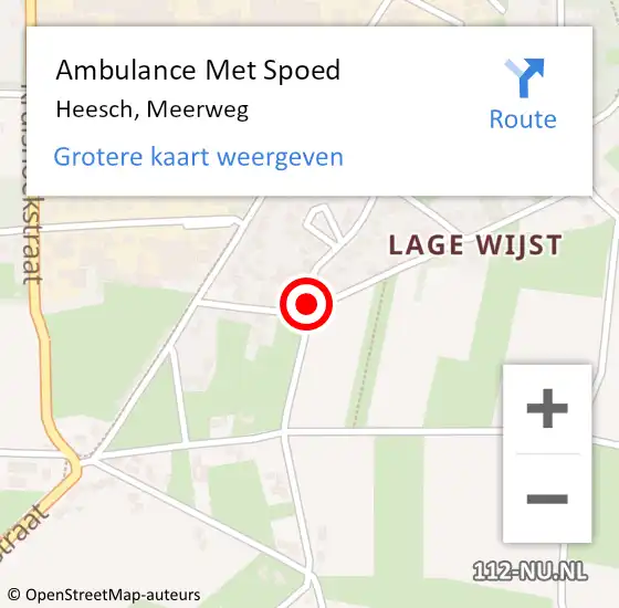 Locatie op kaart van de 112 melding: Ambulance Met Spoed Naar Heesch, Meerweg op 13 juli 2017 17:32