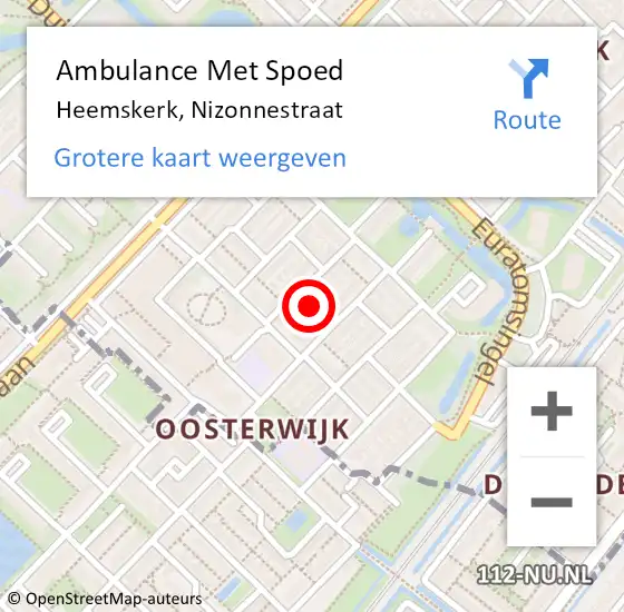 Locatie op kaart van de 112 melding: Ambulance Met Spoed Naar Heemskerk, Nizonnestraat op 13 juli 2017 17:43