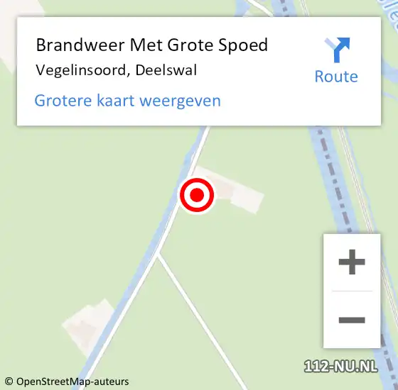 Locatie op kaart van de 112 melding: Brandweer Met Grote Spoed Naar Vegelinsoord, Deelswal op 13 juli 2017 18:10