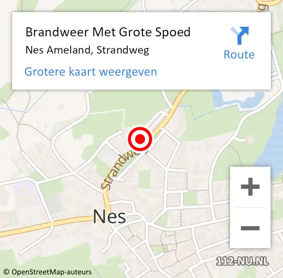 Locatie op kaart van de 112 melding: Brandweer Met Grote Spoed Naar Nes Ameland, Strandweg op 13 juli 2017 18:59