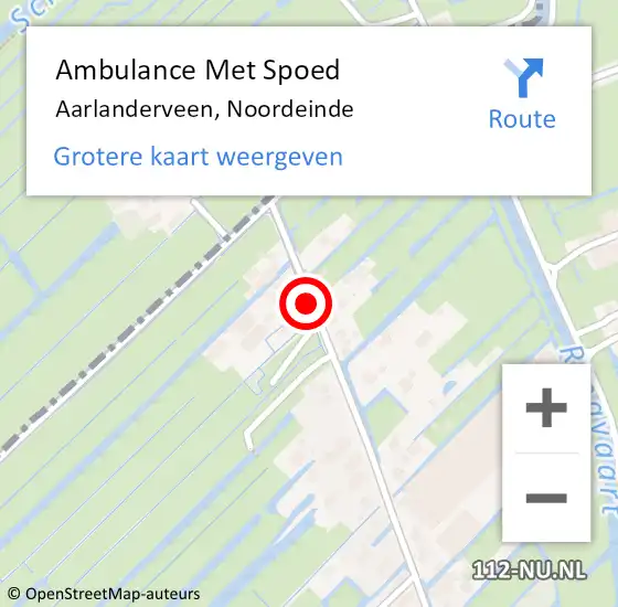 Locatie op kaart van de 112 melding: Ambulance Met Spoed Naar Aarlanderveen, Noordeinde op 13 juli 2017 19:18