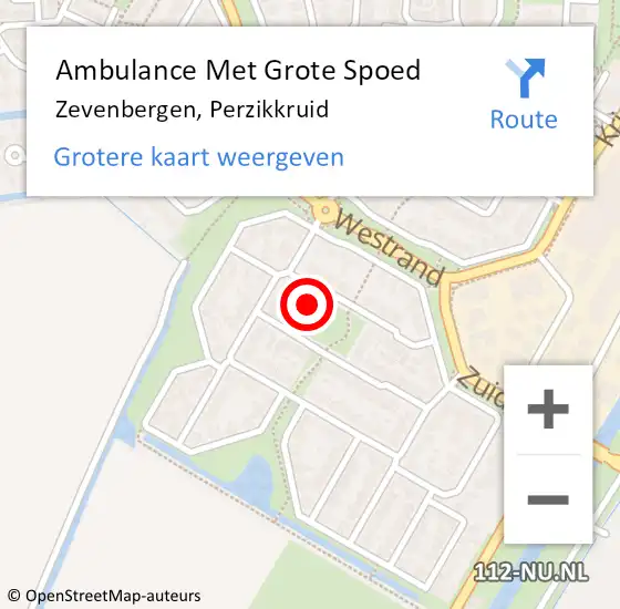 Locatie op kaart van de 112 melding: Ambulance Met Grote Spoed Naar Zevenbergen, Perzikkruid op 13 juli 2017 20:38