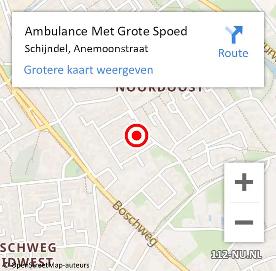 Locatie op kaart van de 112 melding: Ambulance Met Grote Spoed Naar Schijndel, Anemoonstraat op 13 juli 2017 21:25