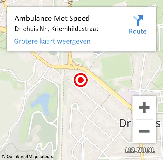 Locatie op kaart van de 112 melding: Ambulance Met Spoed Naar Driehuis Nh, Kriemhildestraat op 13 juli 2017 21:43