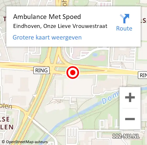 Locatie op kaart van de 112 melding: Ambulance Met Spoed Naar Eindhoven, Onze Lieve Vrouwestraat op 13 juli 2017 22:37