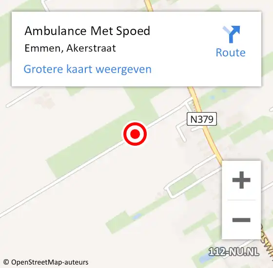 Locatie op kaart van de 112 melding: Ambulance Met Spoed Naar Emmen, Akerstraat op 27 januari 2014 00:43