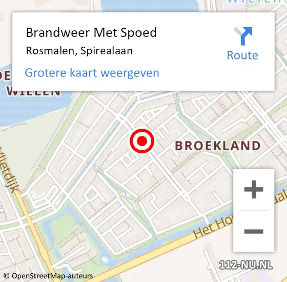 Locatie op kaart van de 112 melding: Brandweer Met Spoed Naar Rosmalen, Spirealaan op 13 juli 2017 23:36