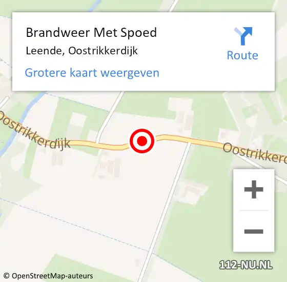 Locatie op kaart van de 112 melding: Brandweer Met Spoed Naar Leende, Oostrikkerdijk op 14 juli 2017 00:46