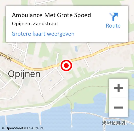 Locatie op kaart van de 112 melding: Ambulance Met Grote Spoed Naar Opijnen, Zandstraat op 14 juli 2017 03:57