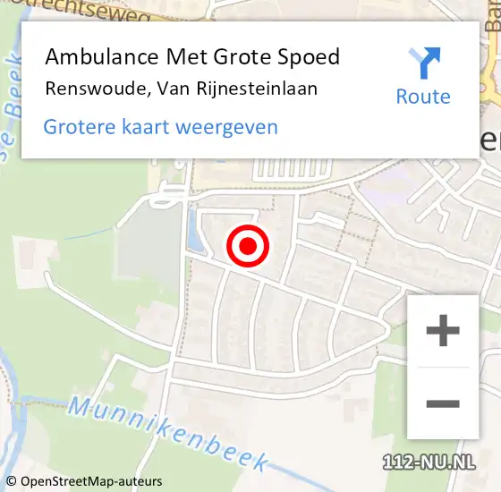 Locatie op kaart van de 112 melding: Ambulance Met Grote Spoed Naar Renswoude, Van Rijnesteinlaan op 14 juli 2017 05:16