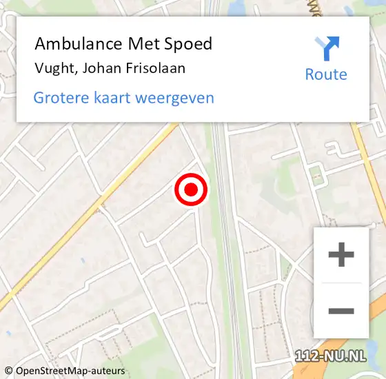 Locatie op kaart van de 112 melding: Ambulance Met Spoed Naar Vught, Johan Frisolaan op 14 juli 2017 08:16