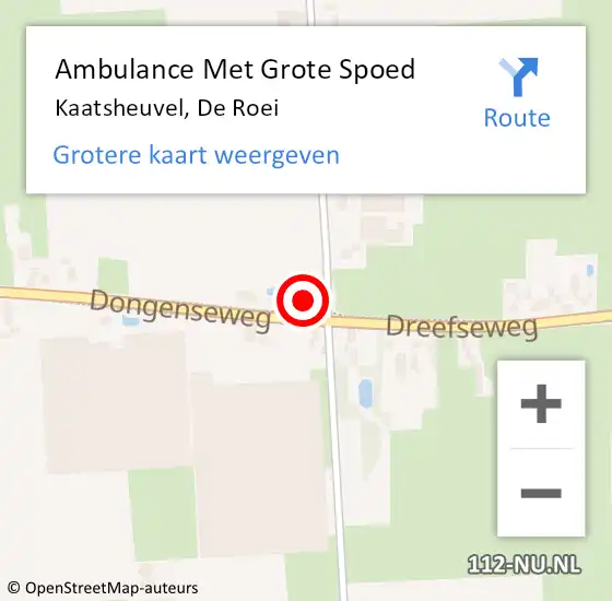 Locatie op kaart van de 112 melding: Ambulance Met Grote Spoed Naar Kaatsheuvel, De Roei op 14 juli 2017 08:30