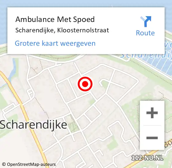 Locatie op kaart van de 112 melding: Ambulance Met Spoed Naar Scharendijke, Kloosternolstraat op 14 juli 2017 09:16