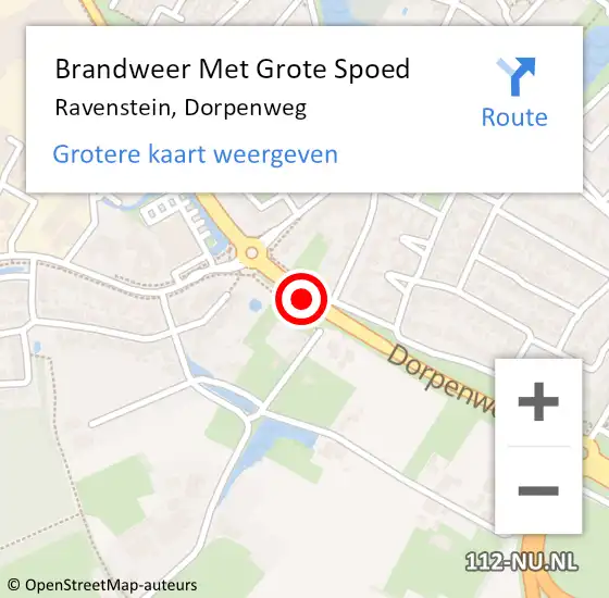 Locatie op kaart van de 112 melding: Brandweer Met Grote Spoed Naar Ravenstein, Dorpenweg op 14 juli 2017 09:51