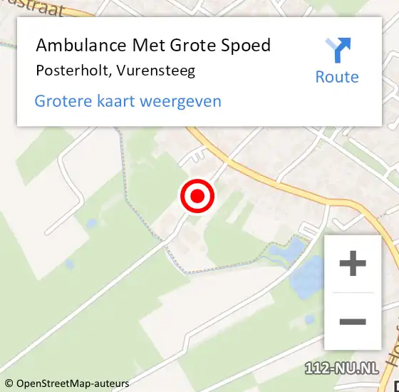 Locatie op kaart van de 112 melding: Ambulance Met Grote Spoed Naar Posterholt, Vurensteeg op 14 juli 2017 11:02