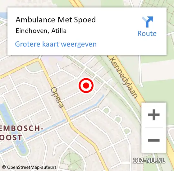 Locatie op kaart van de 112 melding: Ambulance Met Spoed Naar Eindhoven, Atilla op 14 juli 2017 11:38