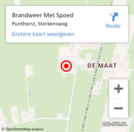 Locatie op kaart van de 112 melding: Brandweer Met Spoed Naar Punthorst, Sterkensweg op 14 juli 2017 11:45