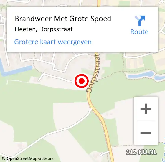 Locatie op kaart van de 112 melding: Brandweer Met Grote Spoed Naar Heeten, Dorpsstraat op 14 juli 2017 12:17