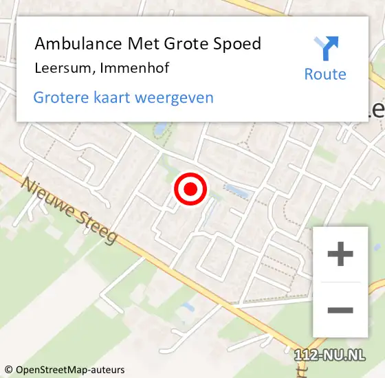 Locatie op kaart van de 112 melding: Ambulance Met Grote Spoed Naar Leersum, Immenhof op 14 juli 2017 13:06