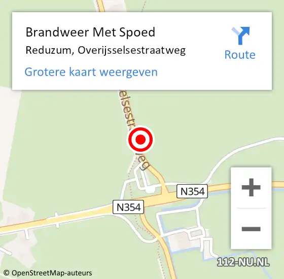 Locatie op kaart van de 112 melding: Brandweer Met Spoed Naar Reduzum, Overijsselsestraatweg op 14 juli 2017 14:24