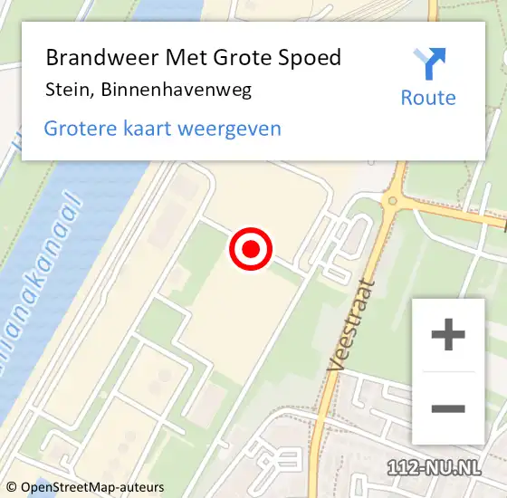 Locatie op kaart van de 112 melding: Brandweer Met Grote Spoed Naar Stein, Binnenhavenweg op 14 juli 2017 16:33