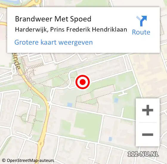 Locatie op kaart van de 112 melding: Brandweer Met Spoed Naar Harderwijk, Prins Frederik Hendriklaan op 27 januari 2014 05:03
