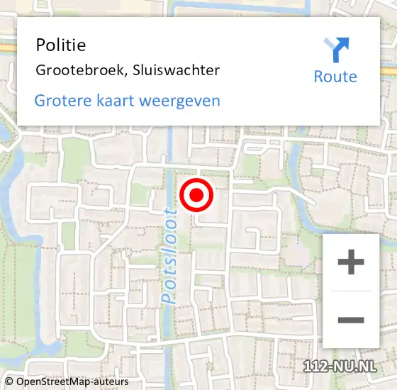 Locatie op kaart van de 112 melding: Politie Grootebroek, Sluiswachter op 14 juli 2017 20:45