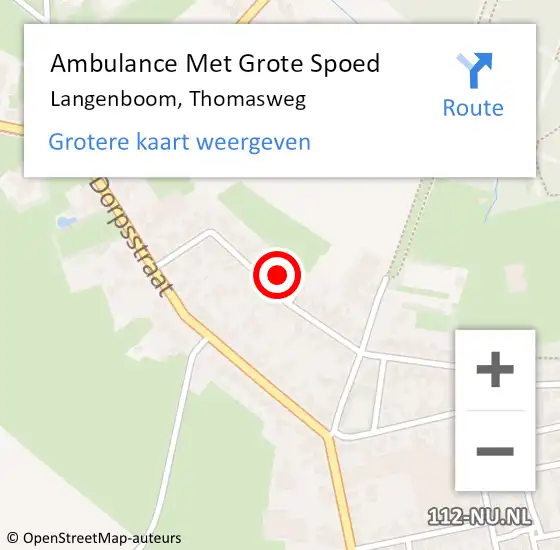 Locatie op kaart van de 112 melding: Ambulance Met Grote Spoed Naar Langenboom, Thomasweg op 14 juli 2017 22:02