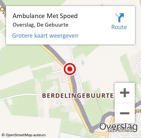 Locatie op kaart van de 112 melding: Ambulance Met Spoed Naar Overslag, De Gebuurte op 14 juli 2017 22:35