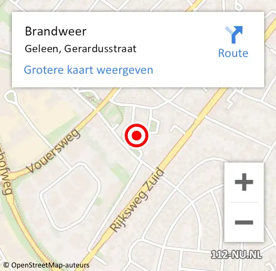 Locatie op kaart van de 112 melding: Brandweer Geleen, Gerardusstraat op 27 januari 2014 06:10