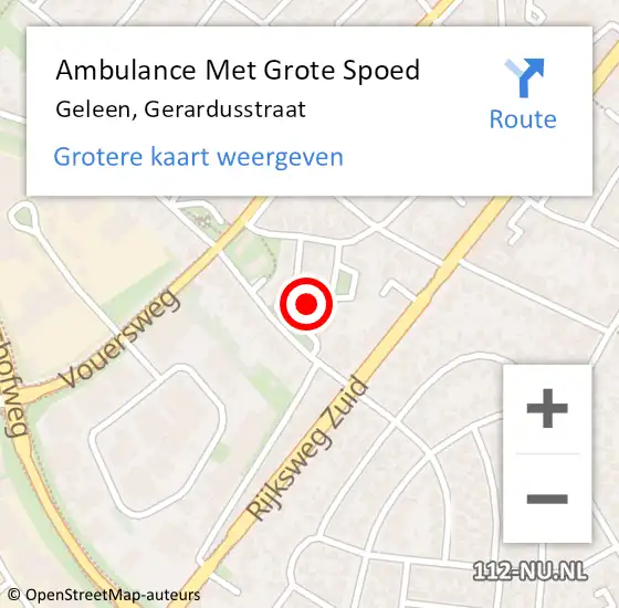 Locatie op kaart van de 112 melding: Ambulance Met Grote Spoed Naar Geleen, Gerardusstraat op 27 januari 2014 06:11