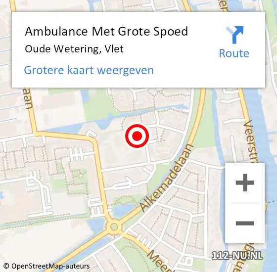 Locatie op kaart van de 112 melding: Ambulance Met Grote Spoed Naar Oude Wetering, Vlet op 15 juli 2017 02:11