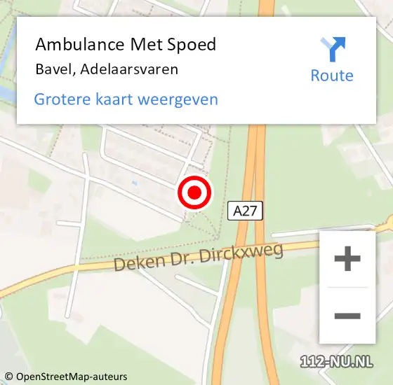 Locatie op kaart van de 112 melding: Ambulance Met Spoed Naar Bavel, Adelaarsvaren op 15 juli 2017 07:00