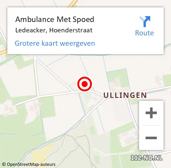 Locatie op kaart van de 112 melding: Ambulance Met Spoed Naar Ledeacker, Hoenderstraat op 15 juli 2017 07:11