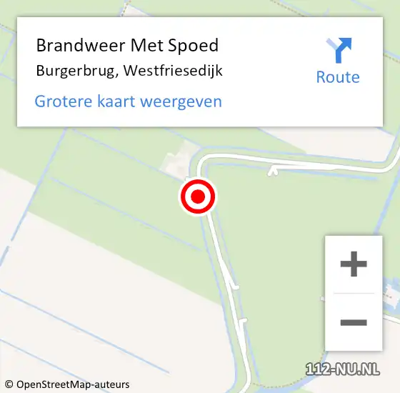 Locatie op kaart van de 112 melding: Brandweer Met Spoed Naar Burgerbrug, Westfriesedijk op 15 juli 2017 07:54