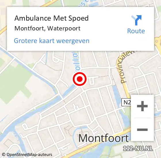 Locatie op kaart van de 112 melding: Ambulance Met Spoed Naar Montfoort, Waterpoort op 15 juli 2017 10:45