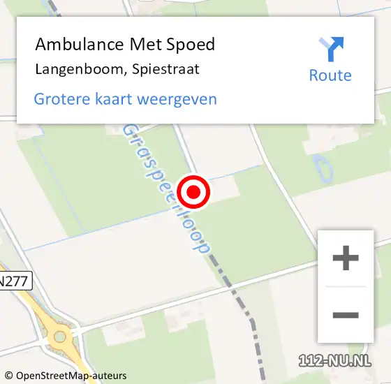 Locatie op kaart van de 112 melding: Ambulance Met Spoed Naar Langenboom, Spiestraat op 15 juli 2017 11:48