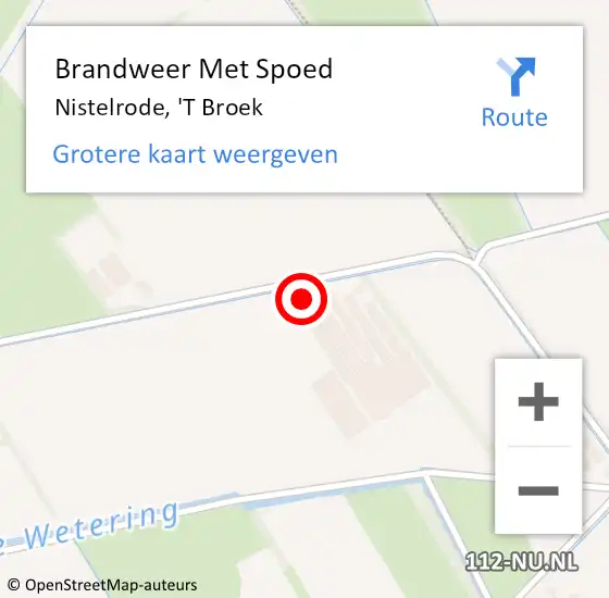 Locatie op kaart van de 112 melding: Brandweer Met Spoed Naar Nistelrode, 'T Broek op 15 juli 2017 12:28