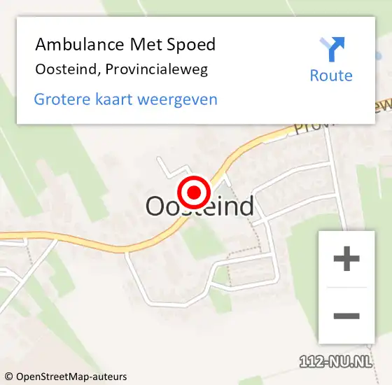 Locatie op kaart van de 112 melding: Ambulance Met Spoed Naar Oosteind, Provincialeweg op 15 juli 2017 14:09