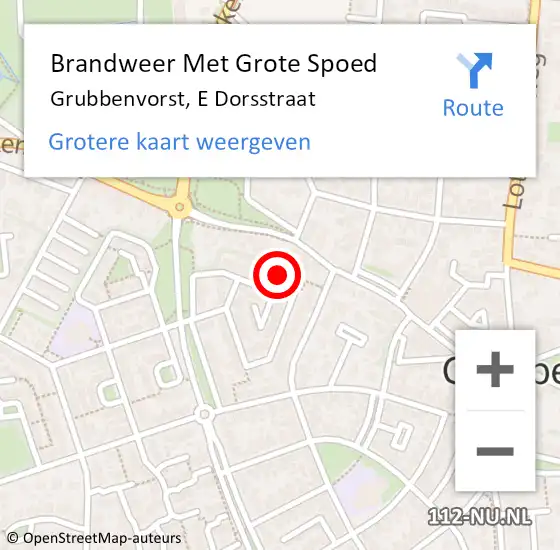 Locatie op kaart van de 112 melding: Brandweer Met Grote Spoed Naar Grubbenvorst, E Dorsstraat op 15 juli 2017 14:31