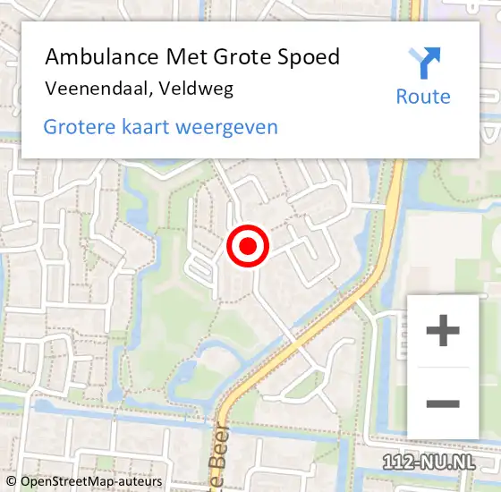 Locatie op kaart van de 112 melding: Ambulance Met Grote Spoed Naar Veenendaal, Veldweg op 15 juli 2017 14:45