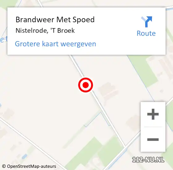 Locatie op kaart van de 112 melding: Brandweer Met Spoed Naar Nistelrode, 'T Broek op 15 juli 2017 17:32