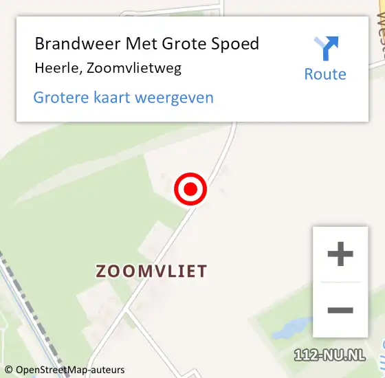 Locatie op kaart van de 112 melding: Brandweer Met Grote Spoed Naar Heerle, Zoomvlietweg op 15 juli 2017 18:29