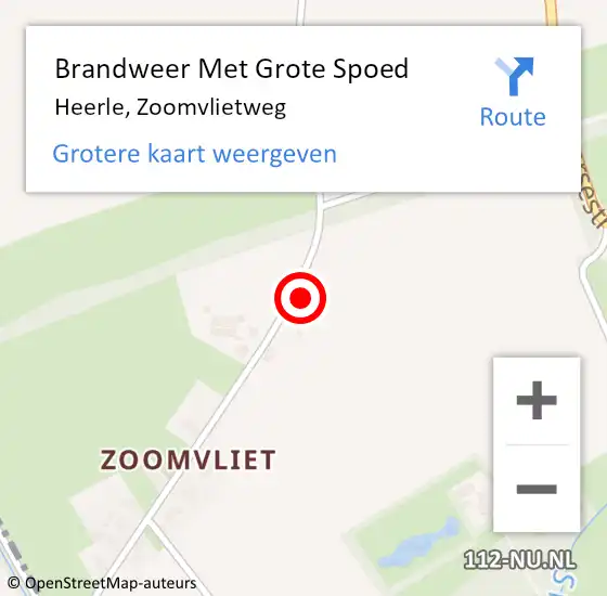 Locatie op kaart van de 112 melding: Brandweer Met Grote Spoed Naar Heerle, Zoomvlietweg op 15 juli 2017 18:36