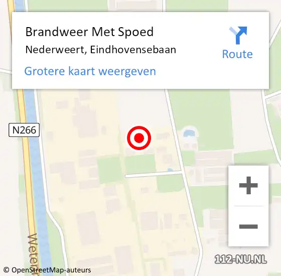 Locatie op kaart van de 112 melding: Brandweer Met Spoed Naar Nederweert, Eindhovensebaan op 15 juli 2017 19:27