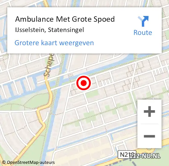 Locatie op kaart van de 112 melding: Ambulance Met Grote Spoed Naar IJsselstein, Statensingel op 15 juli 2017 19:37