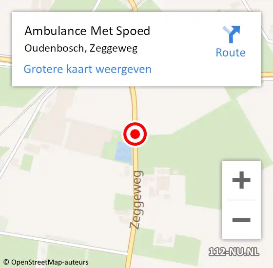 Locatie op kaart van de 112 melding: Ambulance Met Spoed Naar Oudenbosch, Zeggeweg op 15 juli 2017 19:58