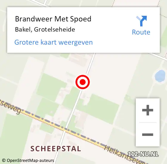 Locatie op kaart van de 112 melding: Brandweer Met Spoed Naar Bakel, Grotelseheide op 15 juli 2017 20:58