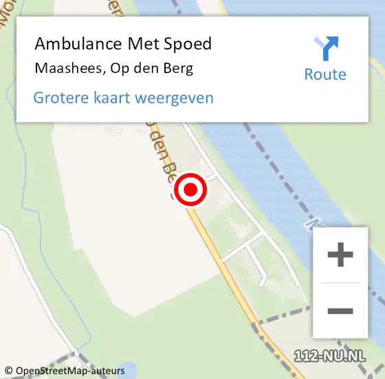 Locatie op kaart van de 112 melding: Ambulance Met Spoed Naar Maashees, Op den Berg op 16 juli 2017 00:46