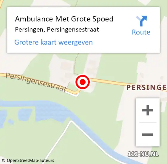 Locatie op kaart van de 112 melding: Ambulance Met Grote Spoed Naar Persingen, Persingensestraat op 16 juli 2017 01:07